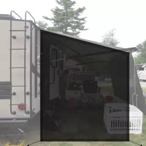 사이드 패널용 쉐이드 디어 RV 차양 스크린 - 9피트 6인치 X 7피트 블랙 메시 선쉐이드 모터홈 캠핑
