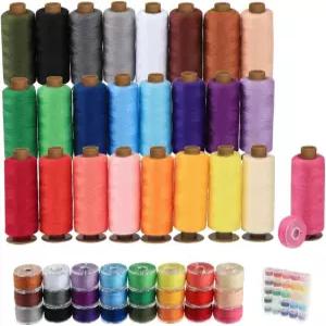 일라우케 50Pcs 재봉용 실 400야드 키트 프리와인드 보빈 핸드 앤 머신 브라더 싱어 자노메 주키 세르거