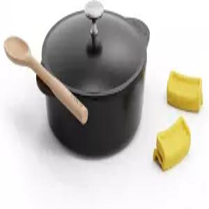 COOKLIFE 5.5쿼트 경량 프리시즈닝 무쇠 더치 오븐 뚜껑 - 매끄럽고 광택 나는 표면 세척이 용이함 냄비