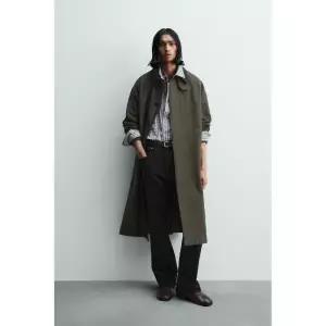 zara 자라 배색 칼라 트렌치 코트 - 다크 그린4263/617/529122934