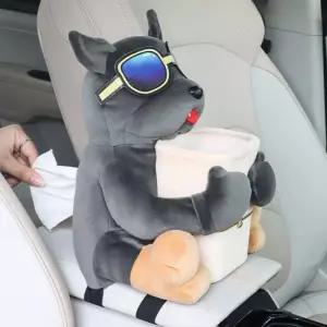 강아지 소품보관 차량용 티슈케이스 휴지커버 자동차꾸미기