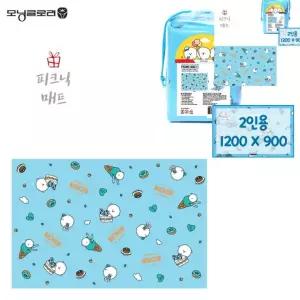 미니돗자리 경량피크닉매트 피크닉방수매트 습기차단 소풍돗자리 폭신한 피크닉매트 봉주르비숑 블루