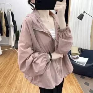 여자 하계 상의 가디건 카디건 후드 래쉬가드 얇은 1 KS2