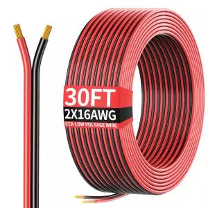 30피트 16AWG 레드 블랙 후크업 전기선 LED 스트립 연장 코드 12V/24V DC 케이블 가정 자동차 학교에서