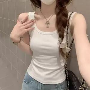 여성 여름 끈 빅사이즈 민소매 슬림핏 캐주얼조끼 상의 크림 조끼 커버 패드 나시 admr2