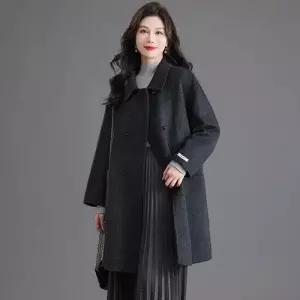 롱 하프 여사친 모직 추동 봄 카디건 더블 코트 양털 CH3