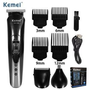 Kemei KM-1506 3 in 1 전기 머리 깎기 USB 충전 면도기 코 트리머 전문