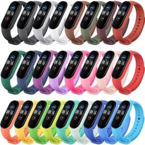 샤오미 미 밴드 7  6  5  4  3  실리콘 팔찌  손목 스트랩  MiBand band5  스마트워치 액세서리