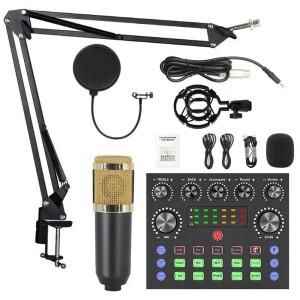 BM800 콘덴서 마이크 V8 휴대폰 핸드폰 영어 사운드 카드 컴퓨터 USB 캔틸레버 스탠드 라이브 방송 세트