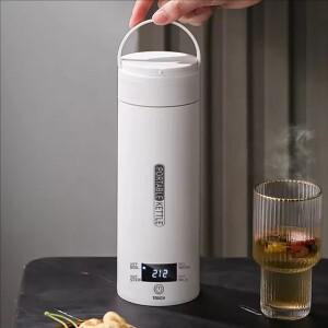LED 디스플레이 누수 방지 전기 가열 컵  여행 사무실 보온병  워터 끓는 주전자  온도 220V  500ml  4 기