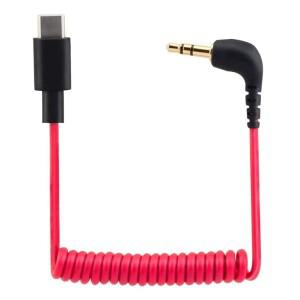 RODE 무선 Go II용 USB C 케이블  코일 직각 TRS 수 DAC AUX 어댑터 오디오 코드  3.5mm