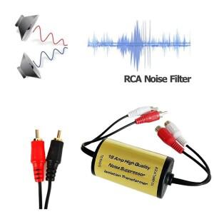 자동차 및 홈 스테레오용 2×RCA 남성/여성 오디오 노이즈 필터 억제기 접지 루프 아이솔레이터 액세서리