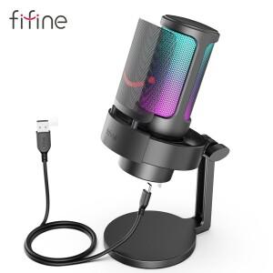 팝필터  고속 음소거 및 3.5mm 마이크 잭  3개의 RGB 모드가 있는 포함된 PC/Mac 녹음 스트리밍용 FIFINE U
