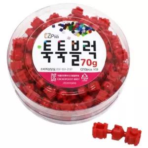 (튼튼)(이지툭툭블럭) 9mm 리필 70g_관절_빨강블럭만들기 아이들선물 미니 세트 나노 툭툭 디폼 스승의날