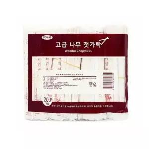 (우정 나무젓가락200개입) 나무젓가락 200개입 일회용 젓가락 캠핑 소풍 배달 음식