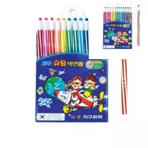 타 색연필드로잉 방과후미술 미술색연필 글라스메이트 12색 슈퍼샤프식색연필 색연필그림 12개입