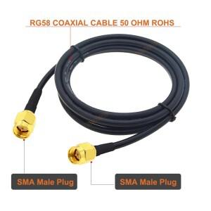 1M 2M 5M 10M 20M SMA 남성-SMA 남성 RG58 50ohm 동축 케이블 SMA 플러그 WiFi 안테나 연장 케이블 커넥터