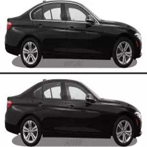 슬릭모드 크롬 2012-2018 BMW 3 시리즈 F30 윈도우 트림용 블랙아웃 비닐 오버레이 삭제(글로스 블랙)