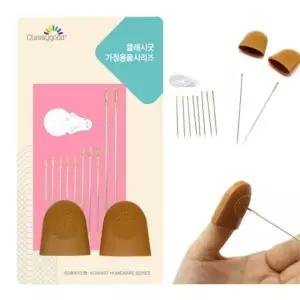 손 바느질골무 세트 바늘+실꿰기+손가락골무 반짇고리소품 라텍스 핑거 (W94263E)