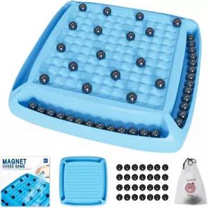 마그넷 게임 82 용 체스 28pcs 및 보드 소년 를 위한 선물 24인용 블루 28