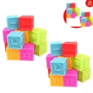 블록놀이 유아블록 유치원블럭 장난감블럭 조립블럭 한글 소프트블록 14PCSx2세트 28PCS