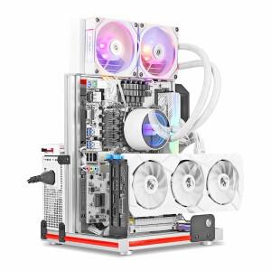 알루미늄 오픈 프레임 블록 케이스 지지대 M-ATX ITX 메인보드 GPU 마운트 수평 240 액체 쿨러 게임 캐비