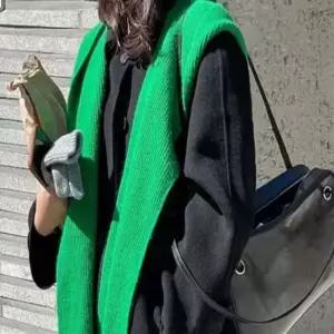 여자 니트 페이크 후드 머플러 목도리 바라클라바 6색