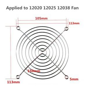 Angitu 1pcs 1202012025 12038 AC DC 팬 커버 12x12cm 블랙 핑거 그릴 철 CPU 냉각 가드 보호