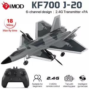 드론 9IMOD KF700 J-20 RC 글라이더 비행기 초보자용 자이로 내장선물 24G 6CH EPP 폼