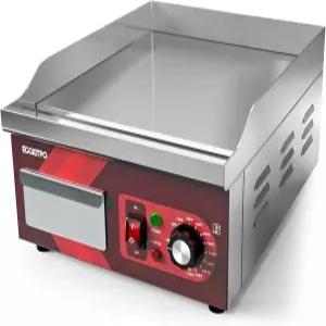 킷포 14인치 전기 그릴 120V 1800W 논스틱 플랫 탑 상업용 조리대 스테인리스 스틸 조절 온도 90 F-575 F