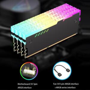 5V 3핀 ARGB RAM 방열판 아우라 싱크 DDR4 메모리 히트 열전도 실리콘 패드 포함 데스크탑 컴퓨터 PC