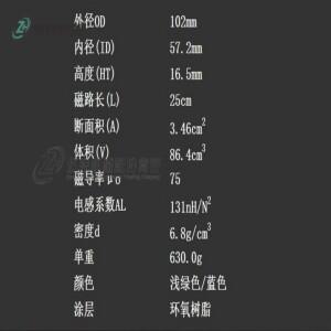 1pc T400-52 철 분말 코어 청록색 링 직경 102mm 대형 자기