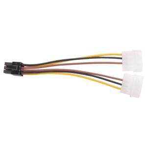 구매자의 선호도듀얼 4핀 Molex IDE - 6핀 PCI-E 그래픽 카드 전원 커넥터 케이블 어댑터