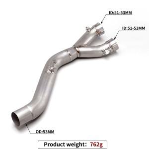 야마하 YZF R1 MT10 2015-2024 오토바이 배기 개조 레이싱 라인 티타늄 합금 중간 파이프 연결 인터페이스