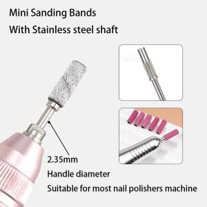 50pcs 3.1MM 미니 네일 샌딩 밴드 샤프트 3/32 드릴 날 비트 기리 SandBands UV 젤 아크릴 폴란드어 리무버