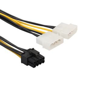 듀얼 4핀 몰렉스 IDE-8 PCI 익스프레스 전원 케이블 어댑터 비디오 카드 코드 Y 모양 1개 5 10개