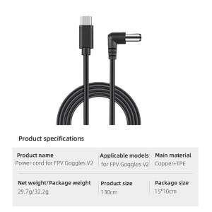 DJI FPV 고글용  충전 전원 케이블 드론 액세서리 V2 USB C to DC  코드