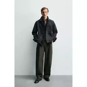 ZARA 릴렉스핏 포켓 오버셔츠 - 토프 그레이 8062/415/832 {QHJ}
