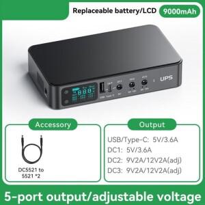 LED 조명 WiFi 카메라 라우터 스피커 3x5.5x2.1mm 출력 9000mAh/10400mAh/18000mAh 에너지용 H7BE UPS 배터
