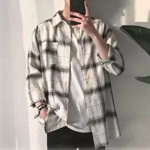 남성 봄가을 기본 체크무늬 남방 셔츠 여행 나들이옷 긴팔티셔츠 (W9F1712)
