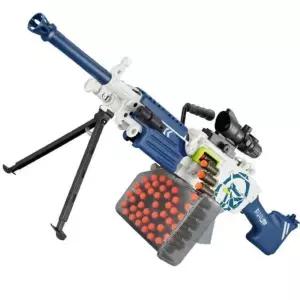 M249 자동 기관총 전동 버스트 너프건 장난감총 소프트 블루 30소프트탄+24탄피