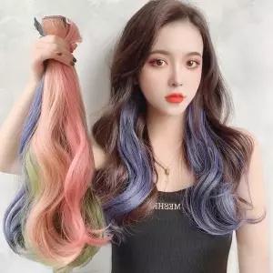 롱 컬러 그라데이션 헤어피스 브릿지 붙임머리 연예인가발 브릿지부분가발 (WA4D676)