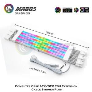 컴퓨터 케이스 ATX PSU 8핀/24핀 연장 케이블 스트리머 플러스 리안리 아님 레인보우 ARGB 5V M/B 싱크 실