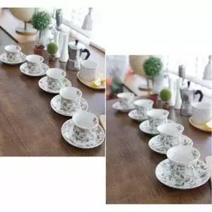 꽃무늬 프린팅 커피잔 5인 세트 1P 예쁜 찻잔 티컵 예쁜커피잔 홍차잔 (W65CB32)