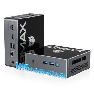 Bmax 미니 PC B4 16GB RAM 512GB SSD, 인텔 알더 레이크 N95(비트 N100, 최대 3.4GHz) Win 11 Pro, 오피스 워크 소형 데스크톱 컴퓨터 지원 4K UHD/Ubuntu/HDMI 2.0x2/기가비트 이더넷/LAN/듀얼 밴드 WiFi