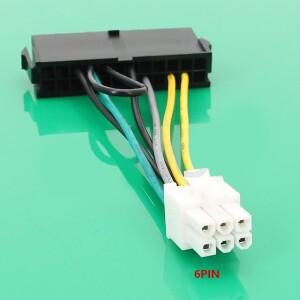 10cm ATX PSU 표준 24핀 암-6핀 수 내부 전원 어댑터 변환 케이블 6핀 3060 메인보드용