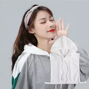 남녀 심플 페이크 후드 셔츠 1P 맨투맨 레이어드 스트랩 넥카라 코디-WFOEQOU
