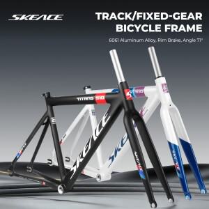 S10 픽시 프레임세트 700C 6061 알루미늄 트랙 자전거 림 브레이크 BB68 120mm 리어 27.2 시트포스트 픽스