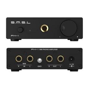 MM 턴테이블용 S.M.S.L PH-1 포노 프리앰프, 포노그래프 레코드 플레이어 액티브 스피커용 앰프 게인 46dB DC5V 파워의 RCA/6.35mm 헤드폰 프리앰프