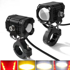 LED 전조등 스포츠 거리 바이크 오토바이 자동차에 적합 IP68 레벨 4 색 점멸 12V-85V